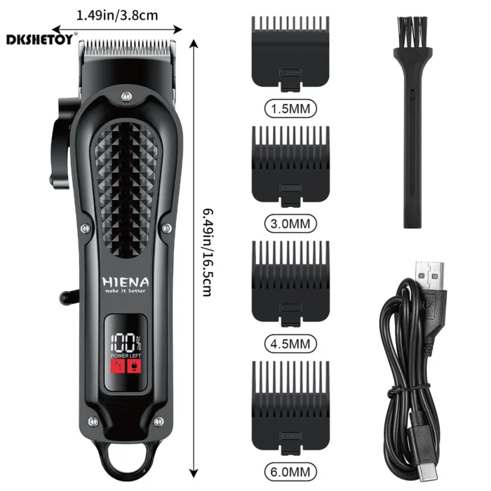 HIENA Electric Hair Clipper Barber Finish Cutting Machine usb Rechargeable Cordless Beard Trimmer Wet and Dry haircut HYN-212 - Image 3
